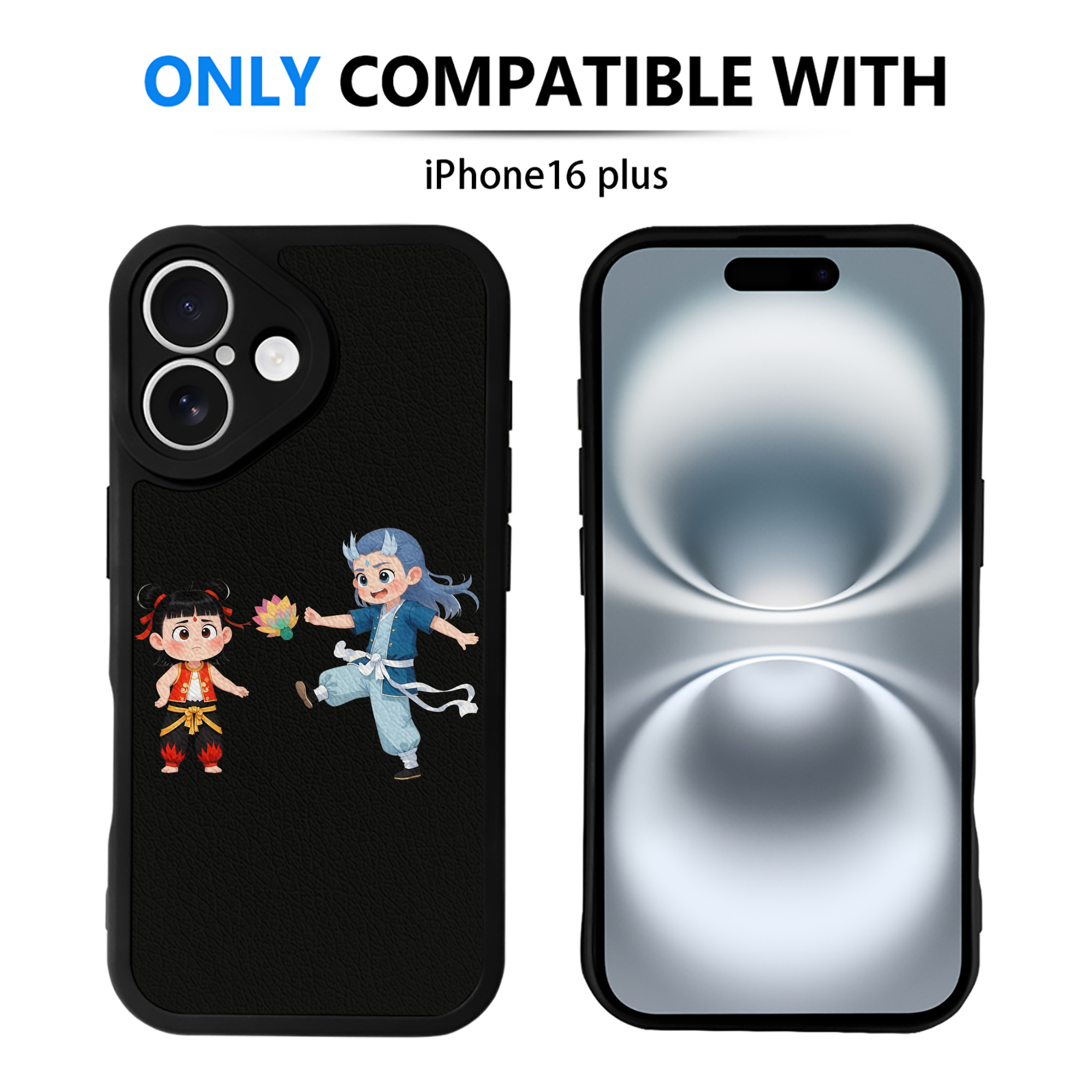 （画像用） Ne Zha 2 ナタ 魔童の大暴れ 【iPhone 16シリーズ対応】シリコンスマホケース（レザー調） 材質：シリコン